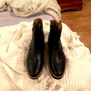 Franco Sarto black leather booties. Size 8